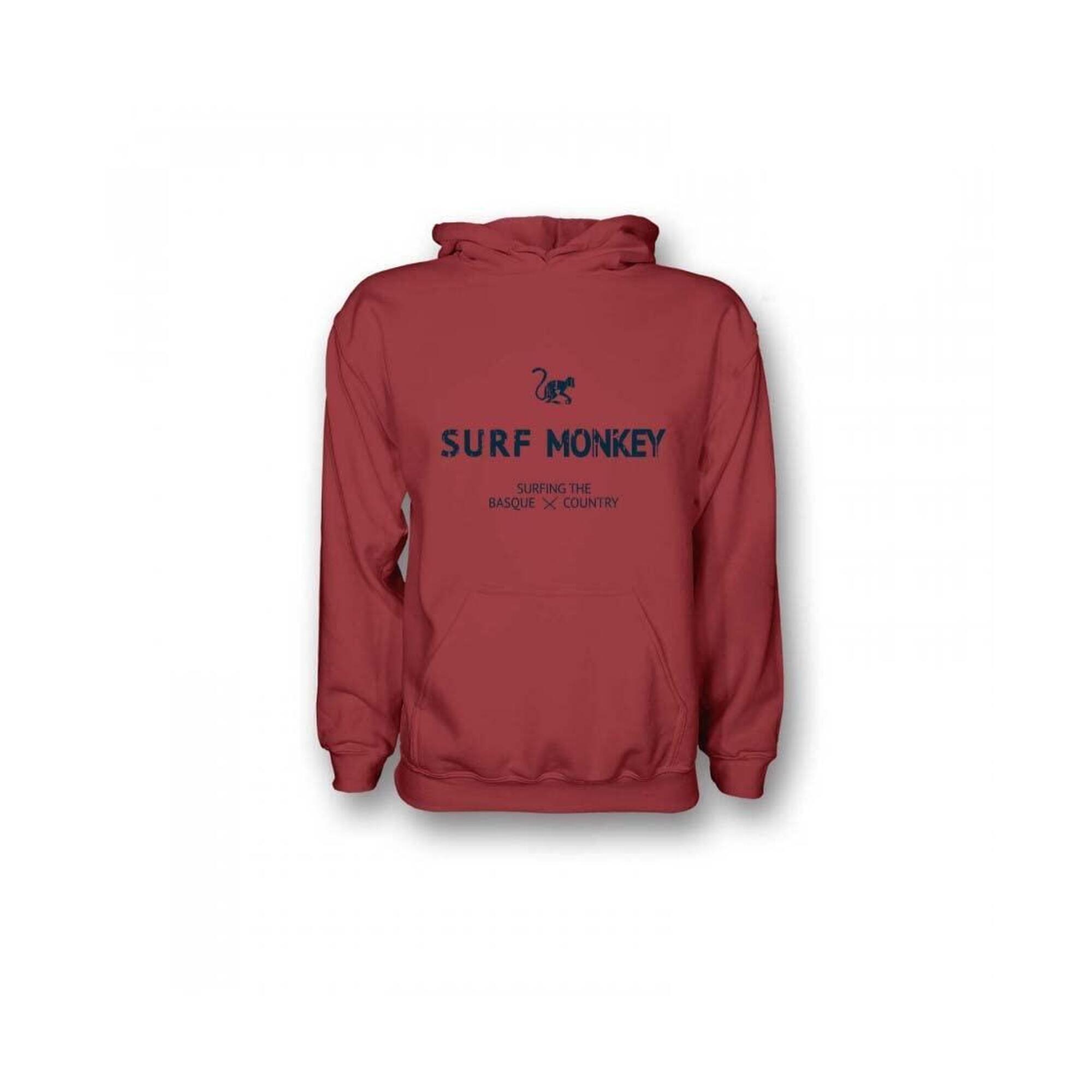 Surf Monkey - Sweat-shirt En Coton Biologique - Capuche / Adulte (rouge) - Sweat-shirt - Rouge - Decathlon