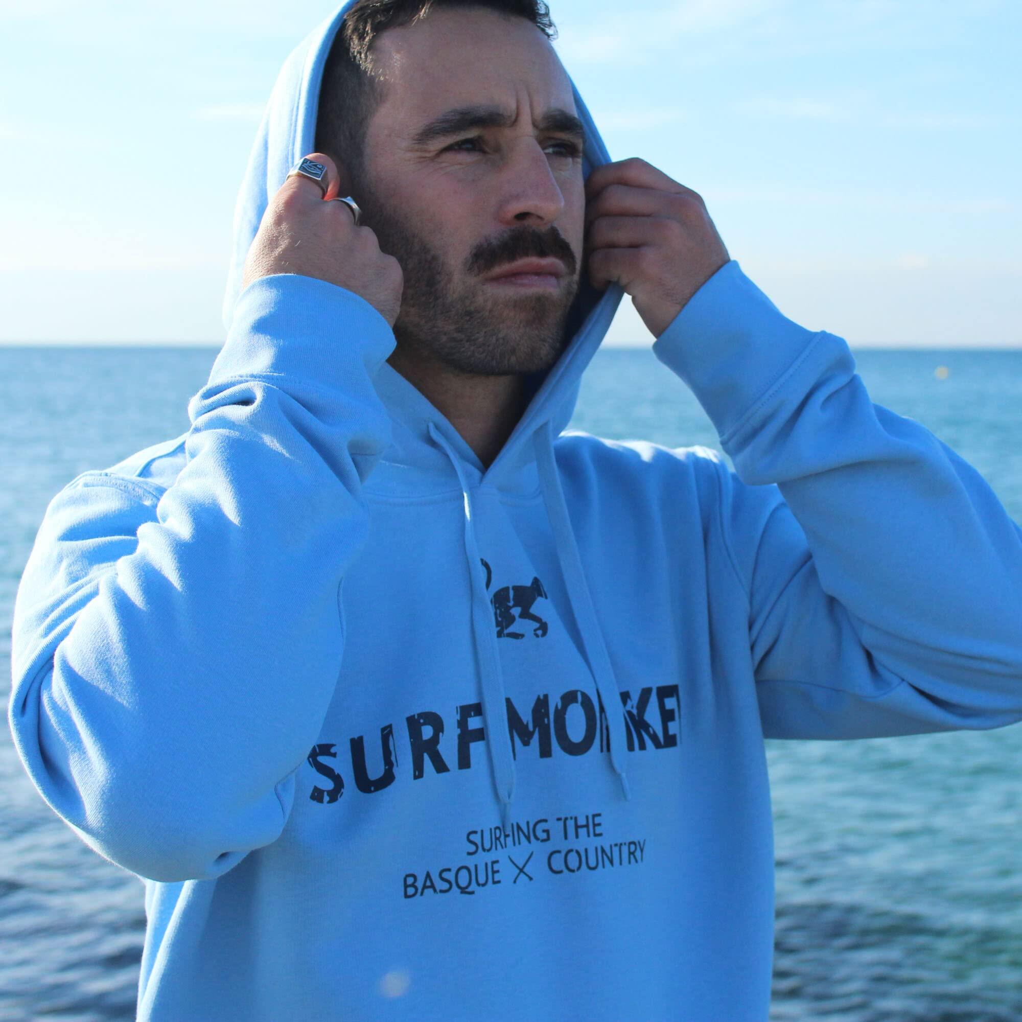 Sudadera Algodón Orgánico - Capucha / Adulto (Azul Cielo) 2/5