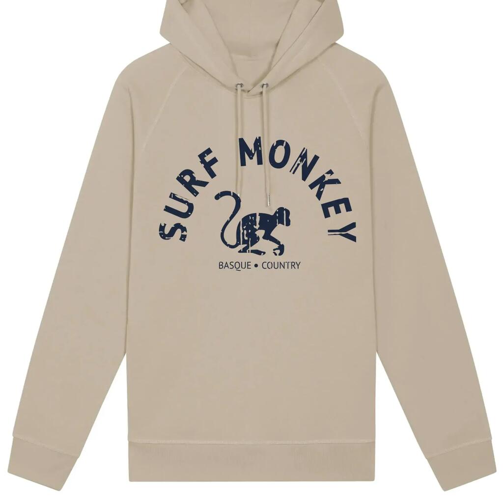 Cotton Hoodie – Curved Logo / Adult (Sand)