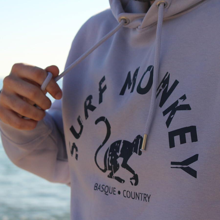 Sudadera Algodón Orgánico - Logo Curvado - Capucha / Adulto (Lila) 3/4