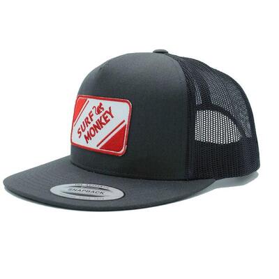 Cappellino Trucker - Visiera piatta - Full patch / Taglia unica (Grigio/Rosso)