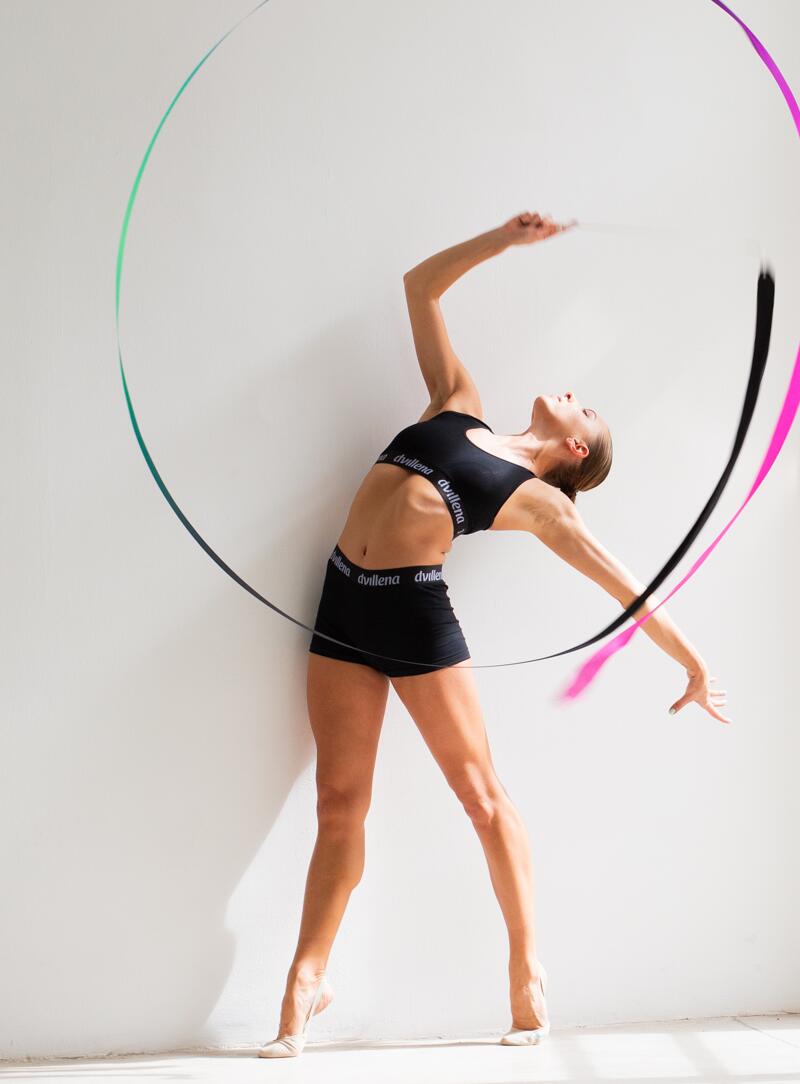 Culotte de Gymnastique Brand Dvillena Courte Noire Élastique 1/3