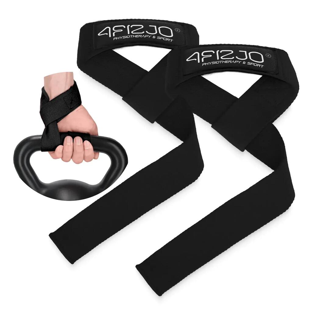 Ленти за мъртва тяга Deadlift Straps 4FIZJO памук неопрен 300 кг 2 бр.