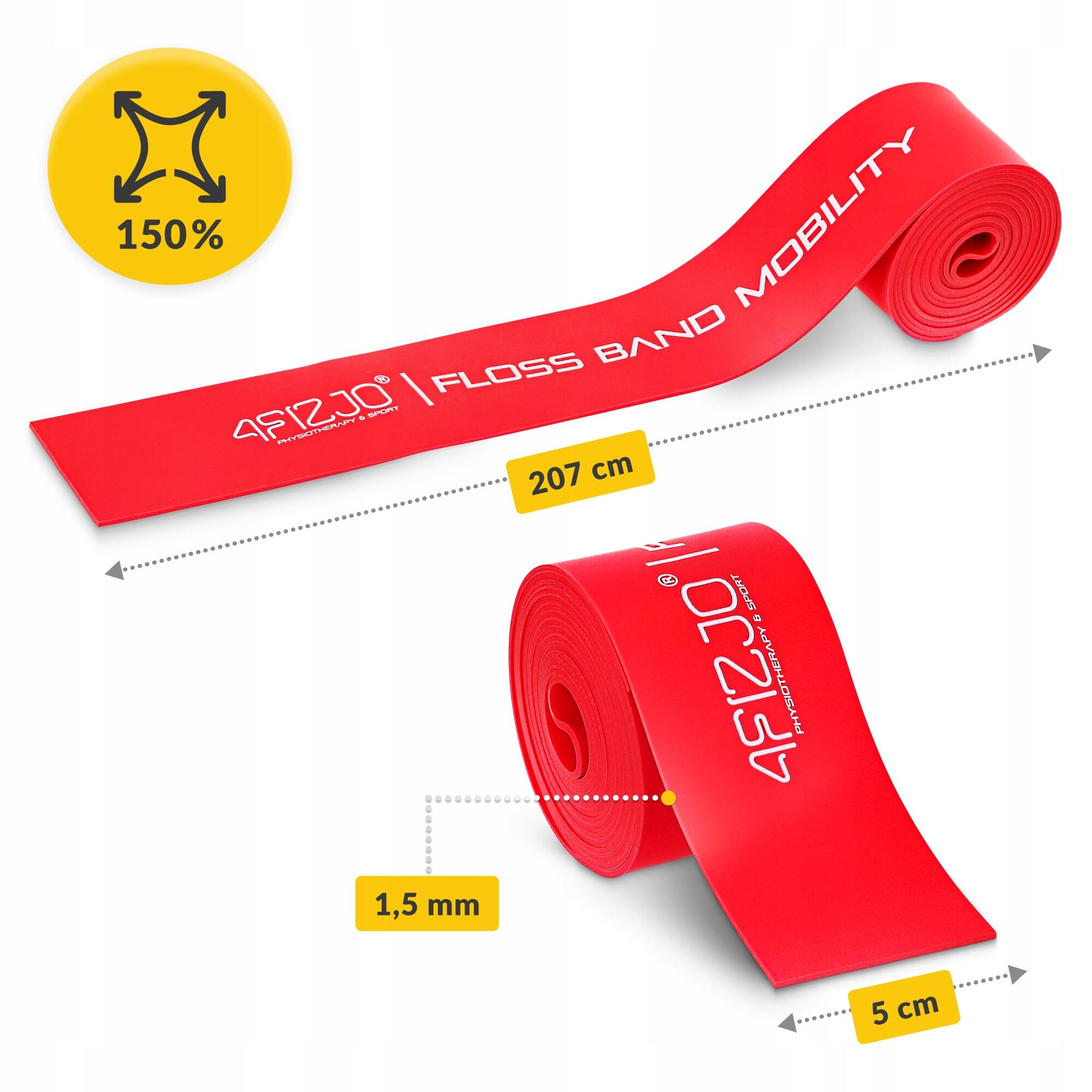 Taśma rehabilitacyjna do ćwiczeń FLOSS BAND 4FIZJO 1,5 mm 2/7