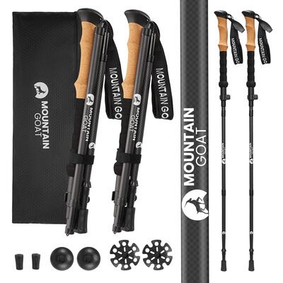 Bastoncini Trekking Carbonio Pieghev 110-130cm MOUNTAIN GOAT ACTIVE
