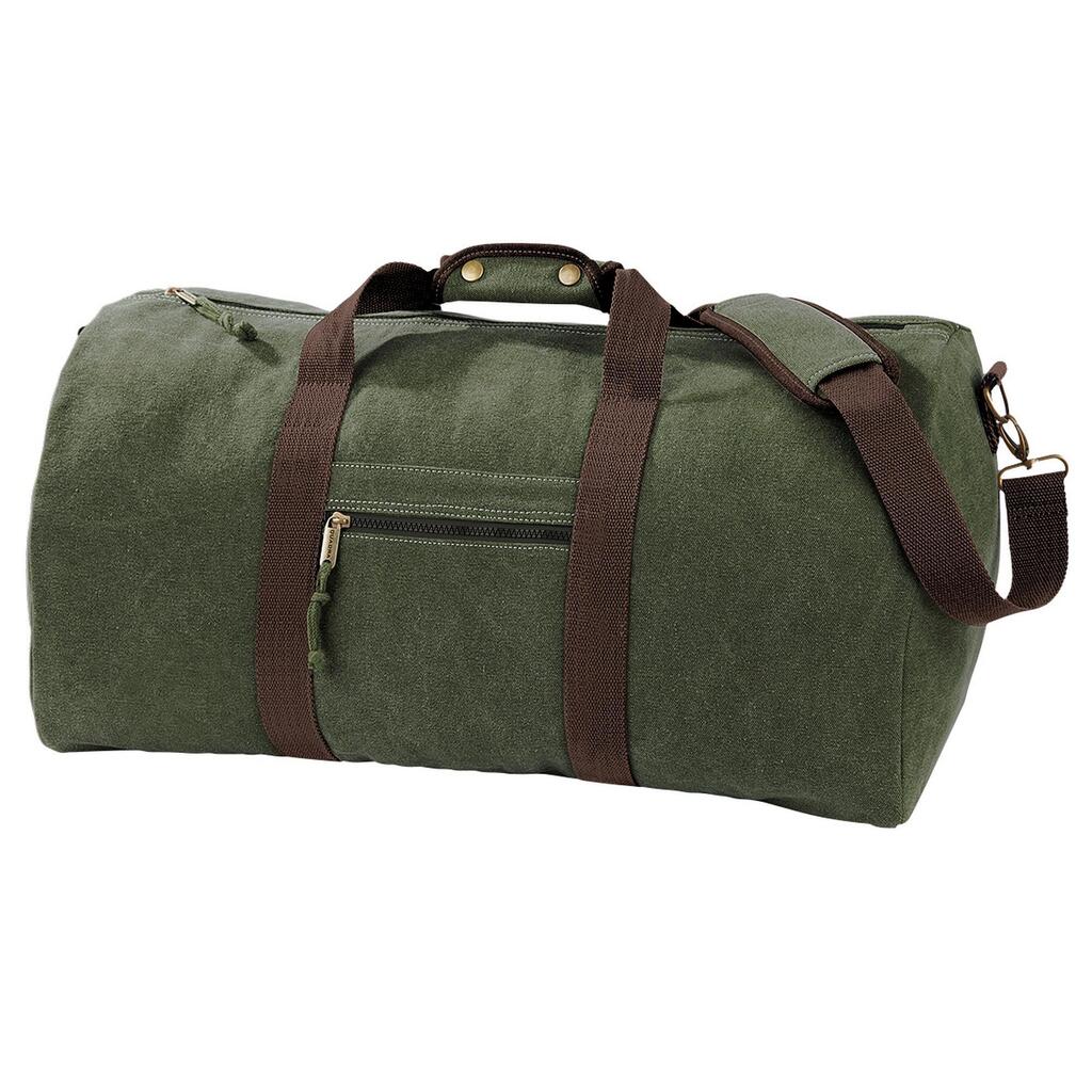 Vintage Canvas Holdall Duffle Bag 45 Litres (Vintage Military Green)