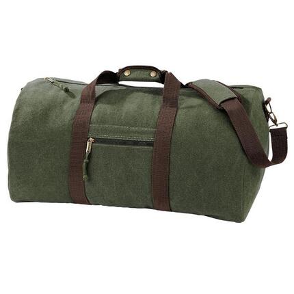 Vintage Sac De Voyage En Toile 45 Litres (Vert Militaire)