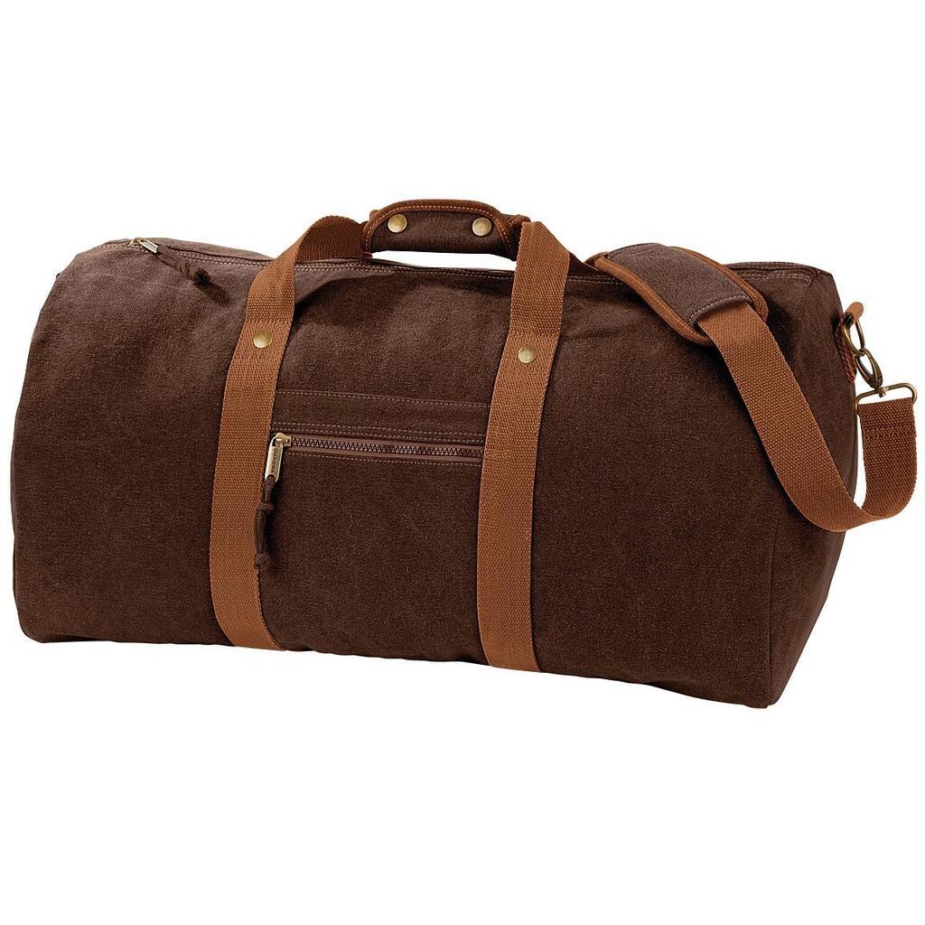 Vintage Canvas Holdall Duffle Bag 45 Litres (Vintage Brown)