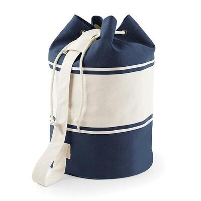 Canvas duffel tassen 30 liter (franse marine/buitenwit)