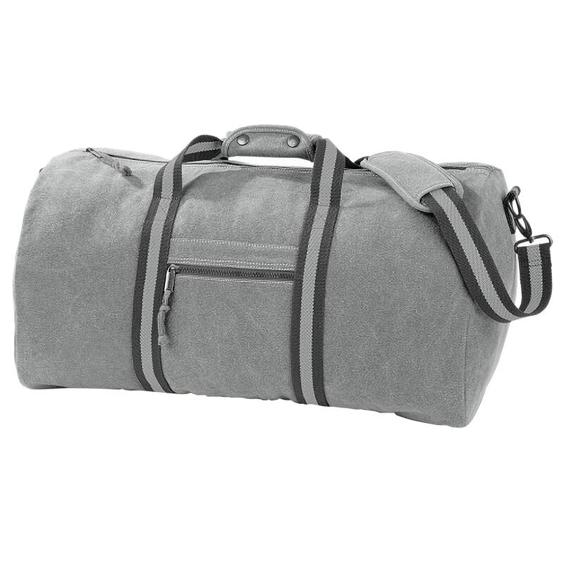 Vintage Sac De Voyage En Toile 45 Litres (Gris Clair)
