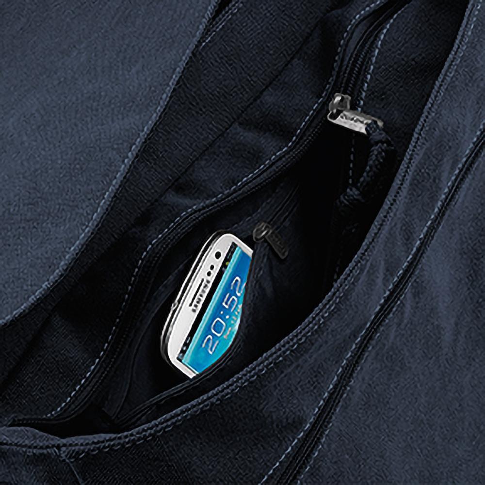 Mochila bandolera de tela modelo Vintage (14 litros) Azul marino 3/4