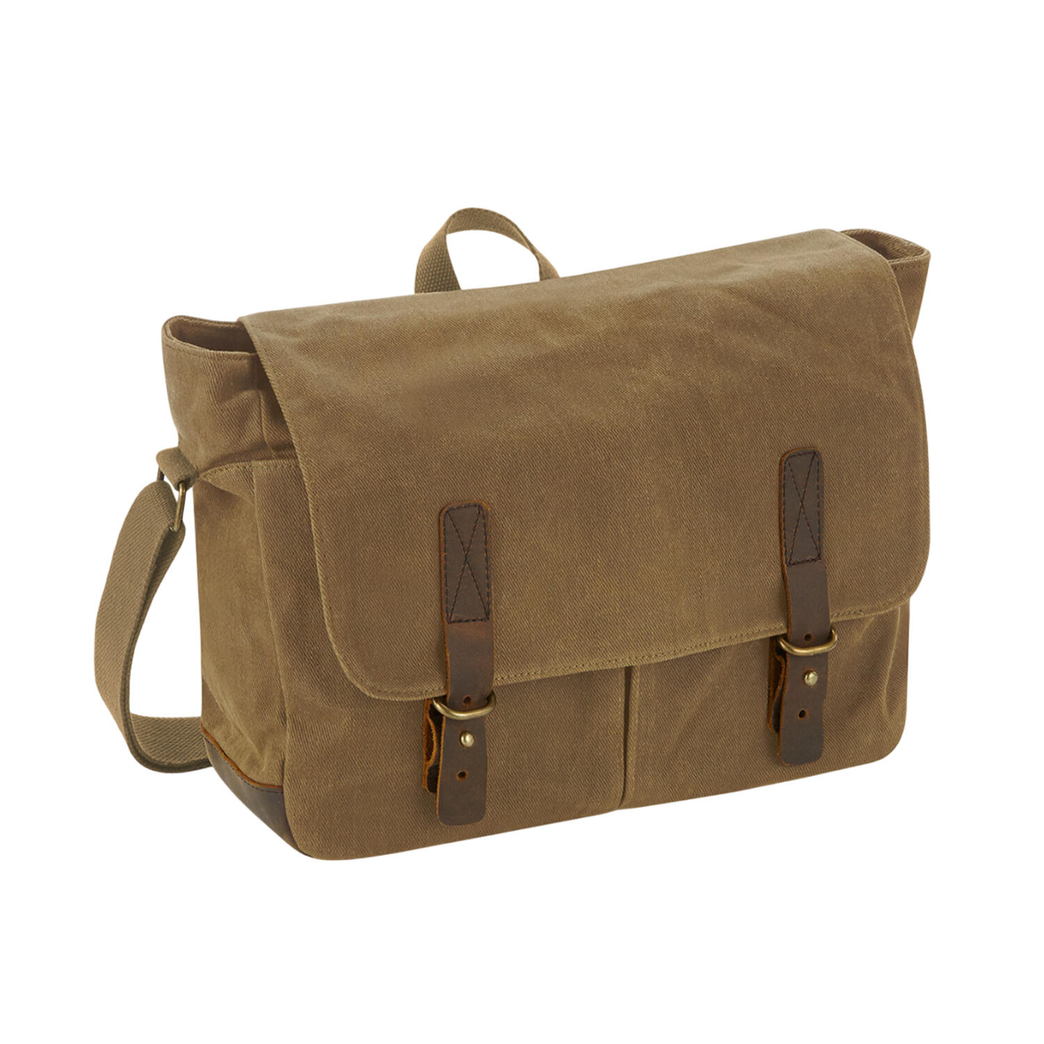 QUADRA Finiture In Pelle Tela Cerata Messenger Bag Quadra Heritage Giallo Sabbia