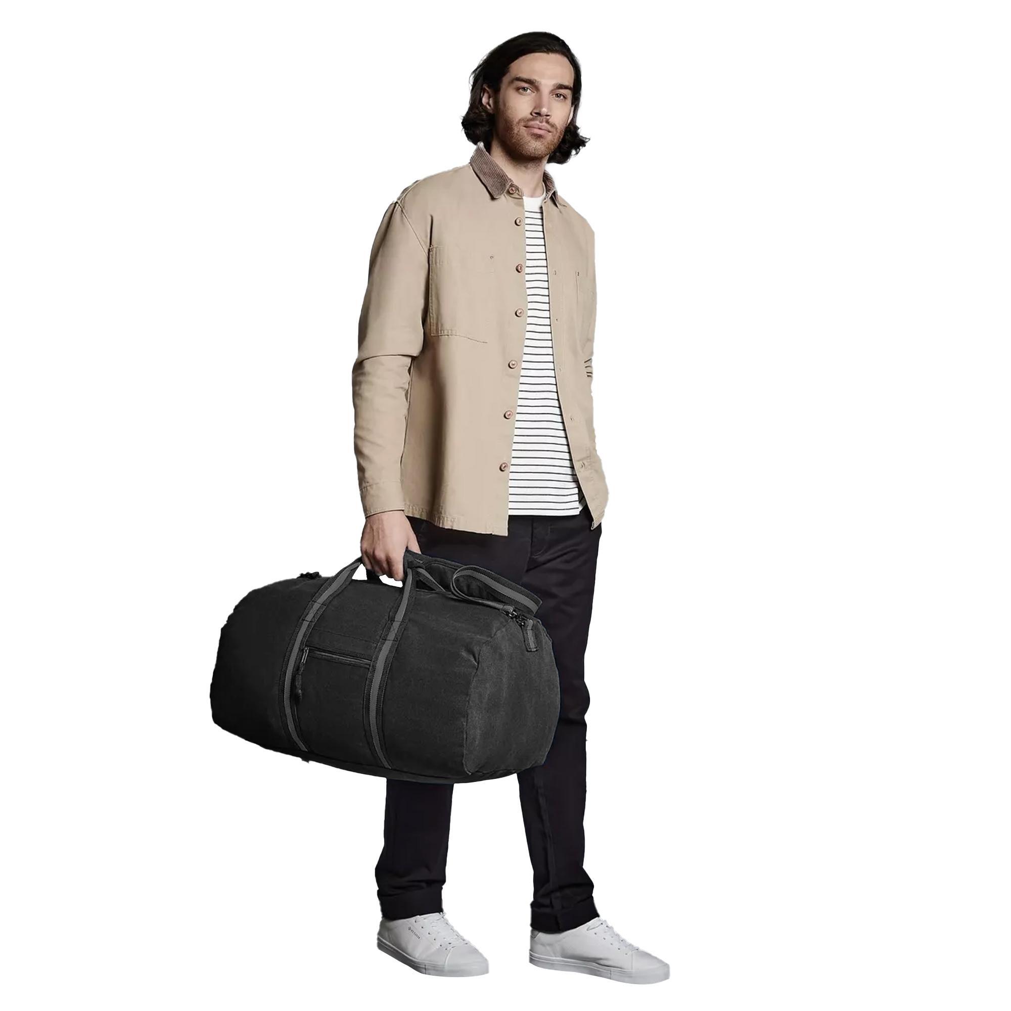 Vintage Sac De Voyage En Toile 45 Litres (Noir) 2/2