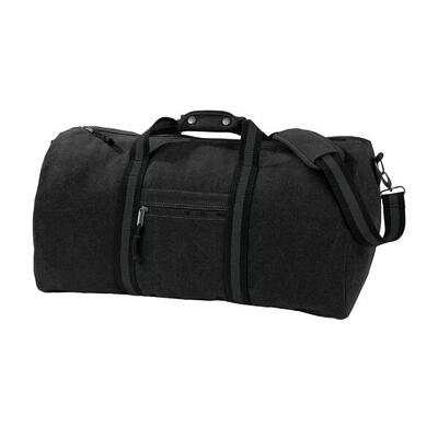 Vintage canvas holdall duffelzak 45 liter (vintage zwart)