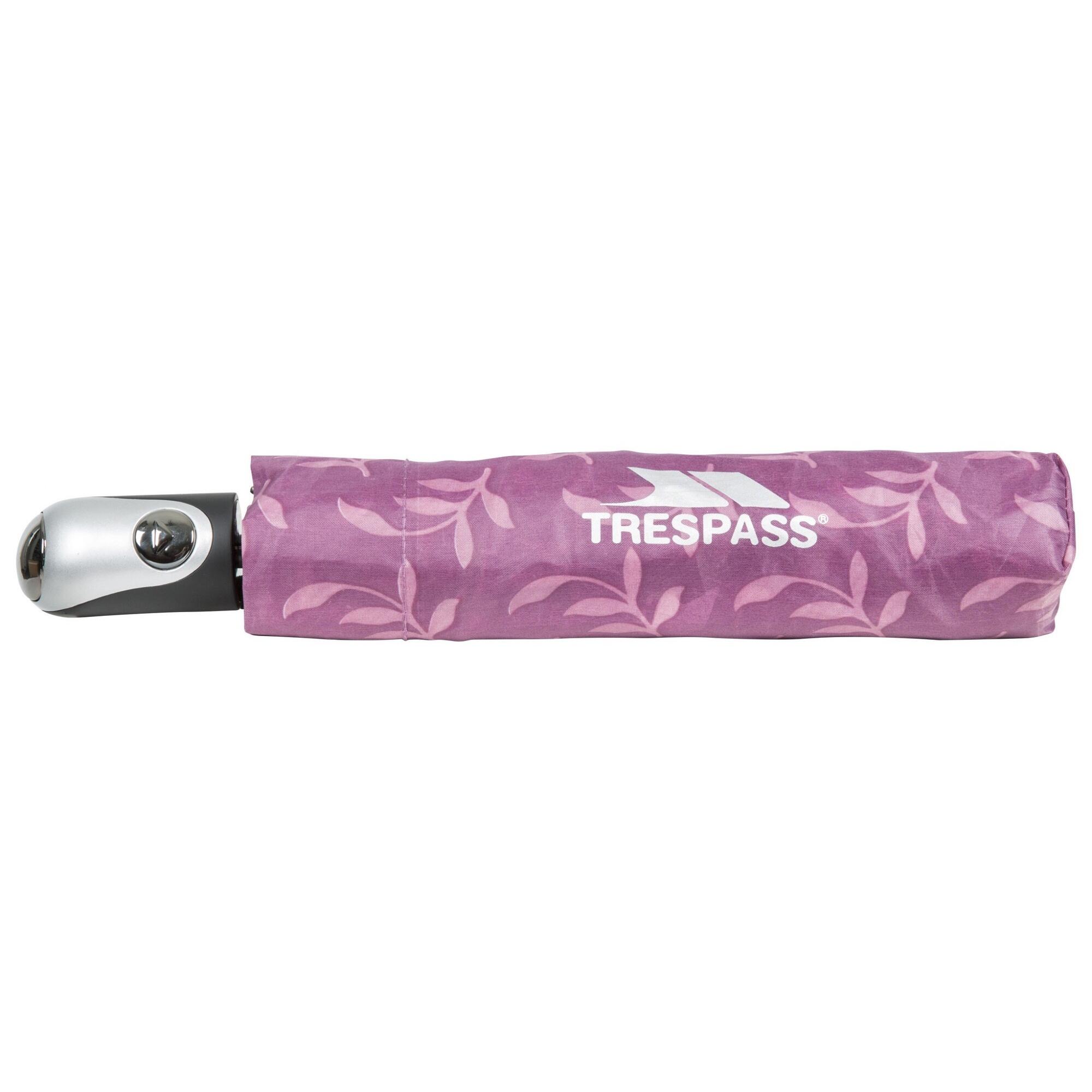 Maggiemay Automatik Regenschirm Damen und Herren Mauve Pflanzen Druck 2/3