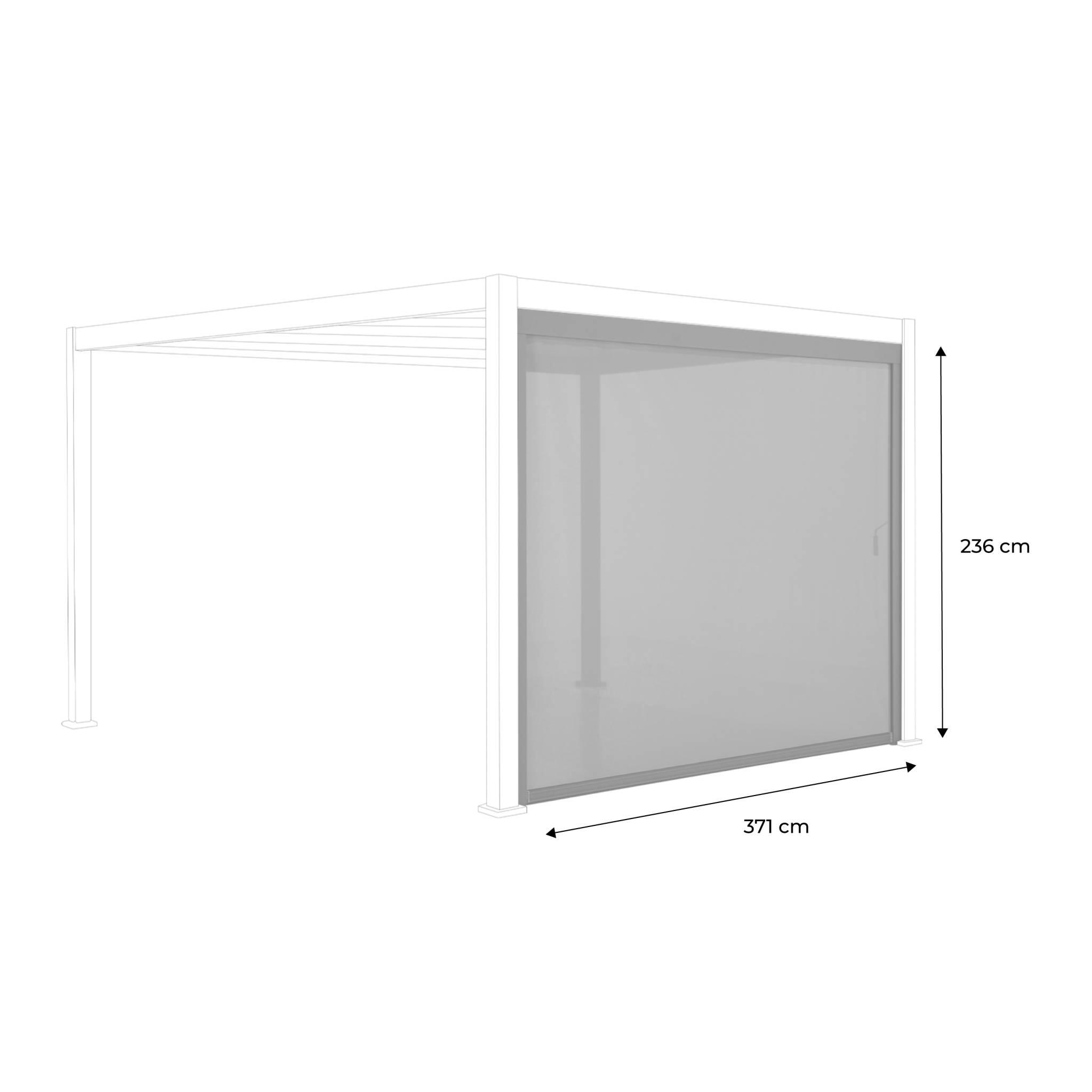 Cortina lateral de 4m para pérgola bioclimática Triomphe 3x4m, Cinza 4/5