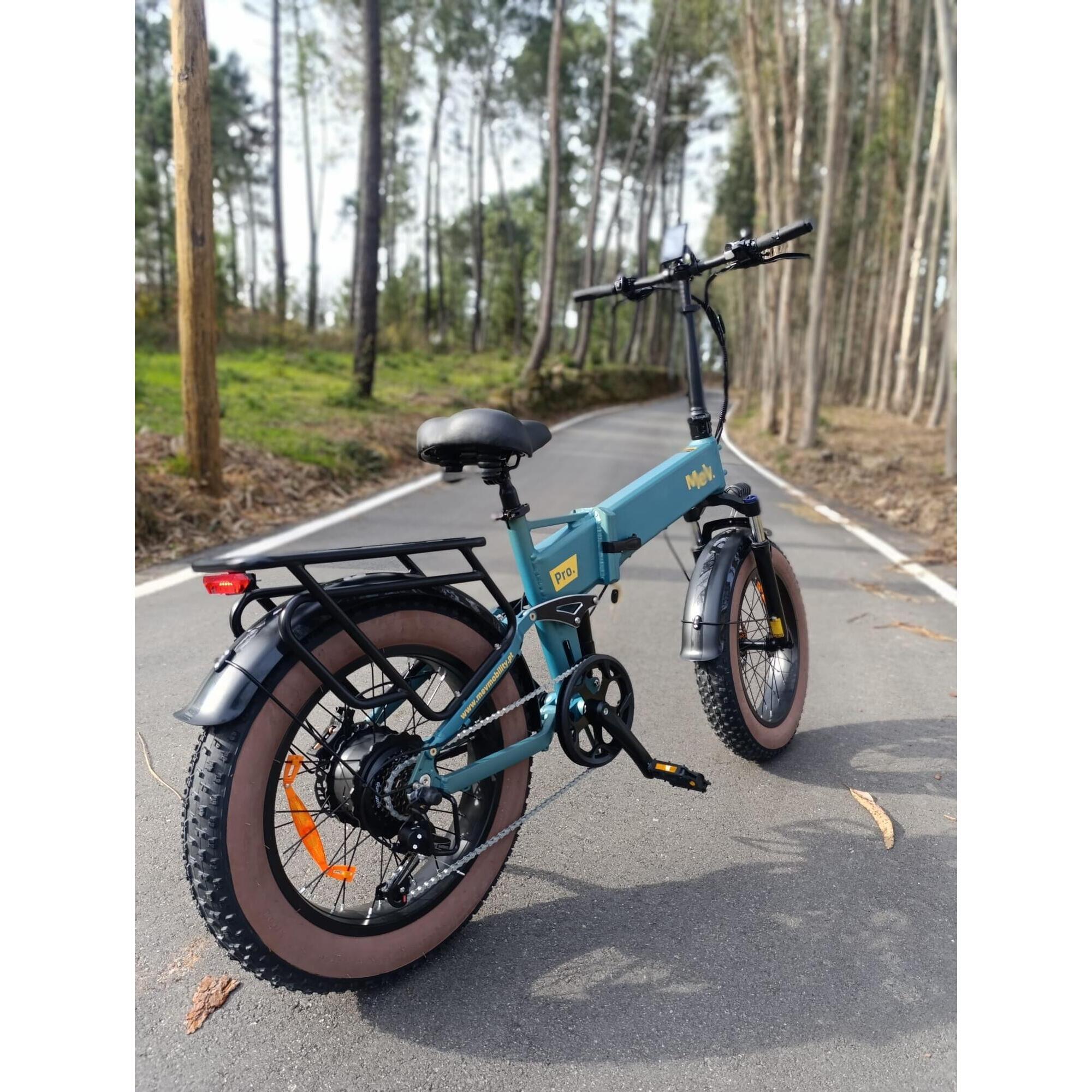 Bicicleta Elétrica Dobrável Mev Pro. - Verde, pneu Bege