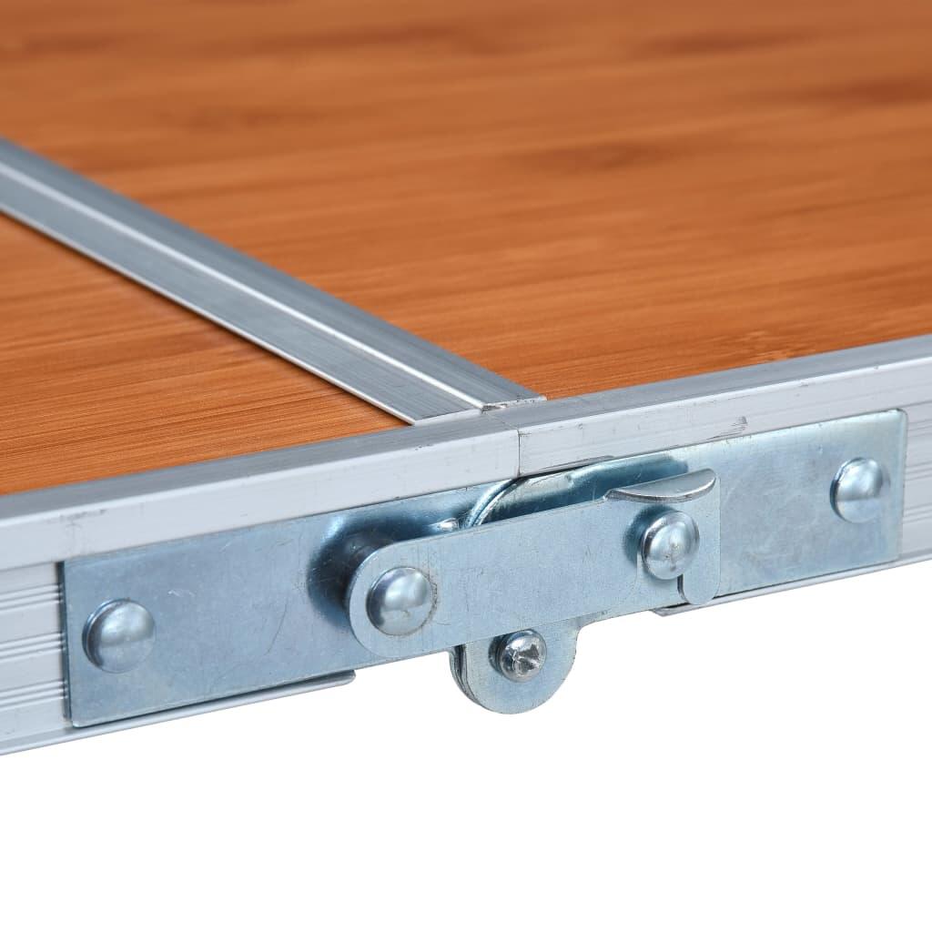 Mesa de camping plegable de aluminio 120x60 cm 6/7