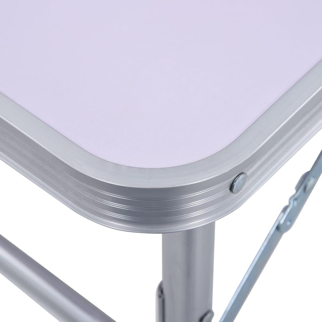 Mesa de camping plegable aluminio blanco 60x45 cm 6/7
