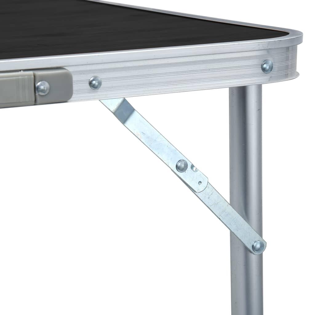 Mesa de camping plegable de aluminio gris 240x60 cm 7/7