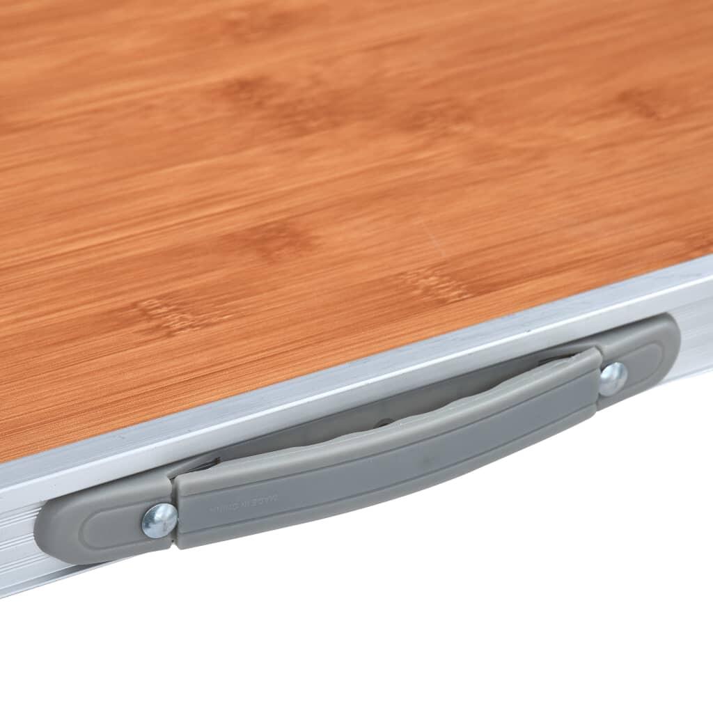 Mesa de camping plegable con estructura metálica 80x60 cm 6/7