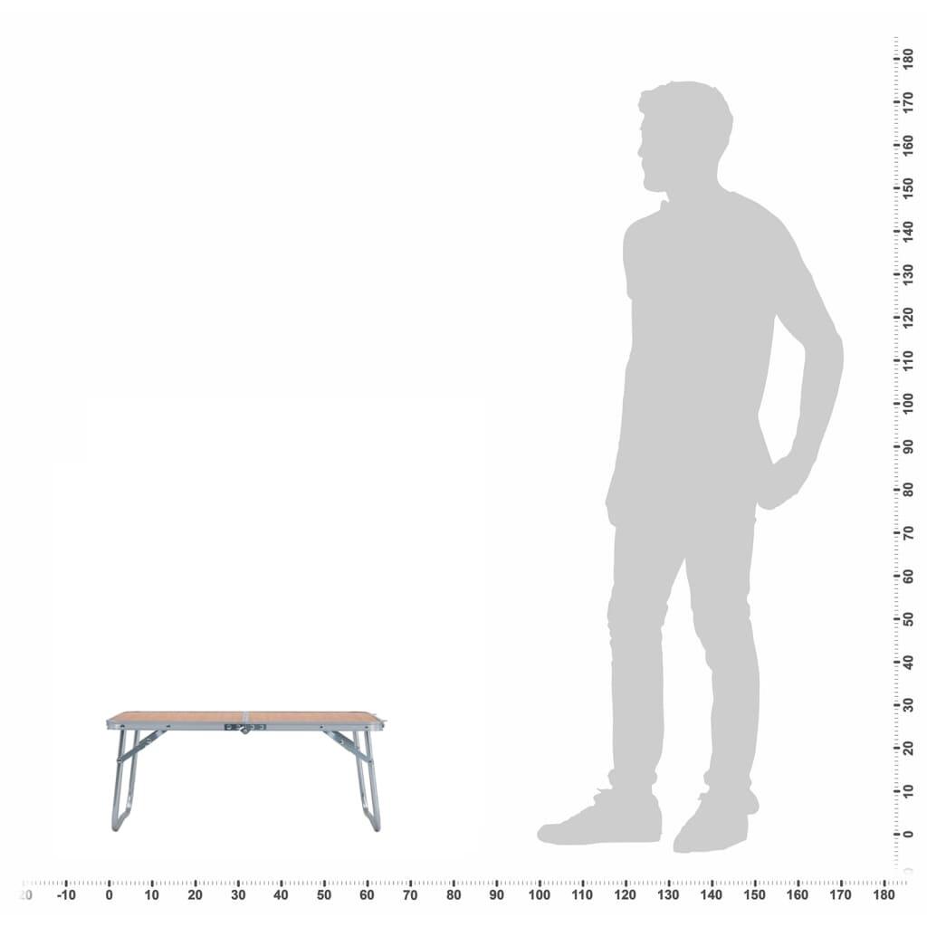 Mesa de camping plegable aluminio marrón 60x40 cm 7/7