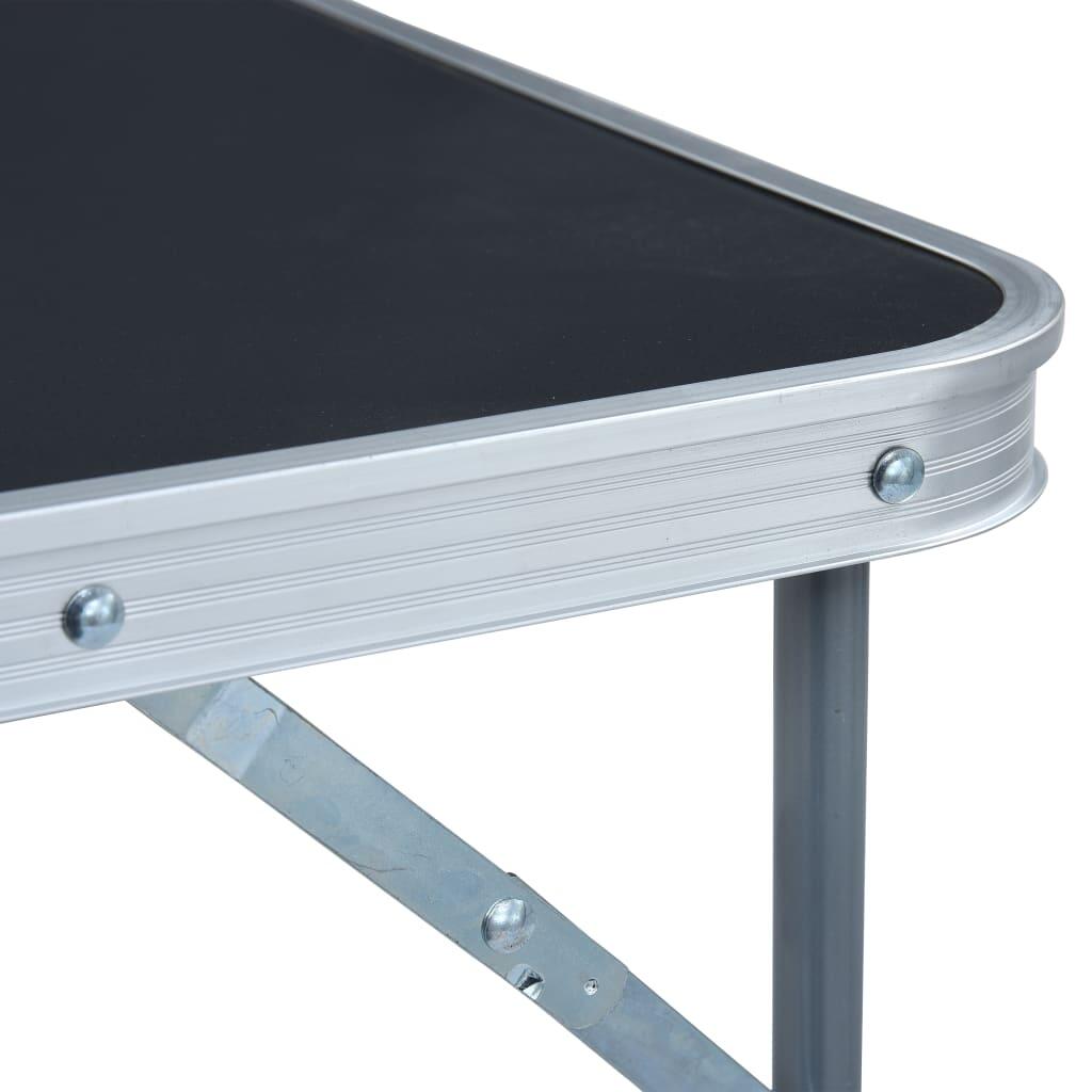 Mesa de camping plegable con estructura de metal gris 80x60 cm 6/7