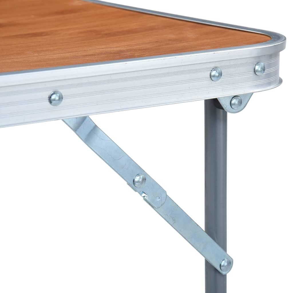 Mesa de camping plegable con estructura metálica 80x60 cm 7/7