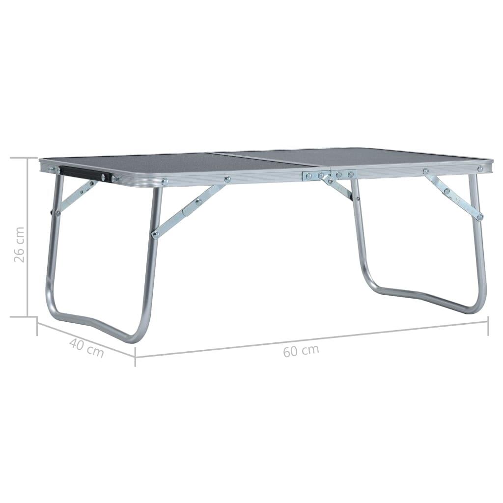 Mesa de camping plegable aluminio gris 60x40 cm 7/7