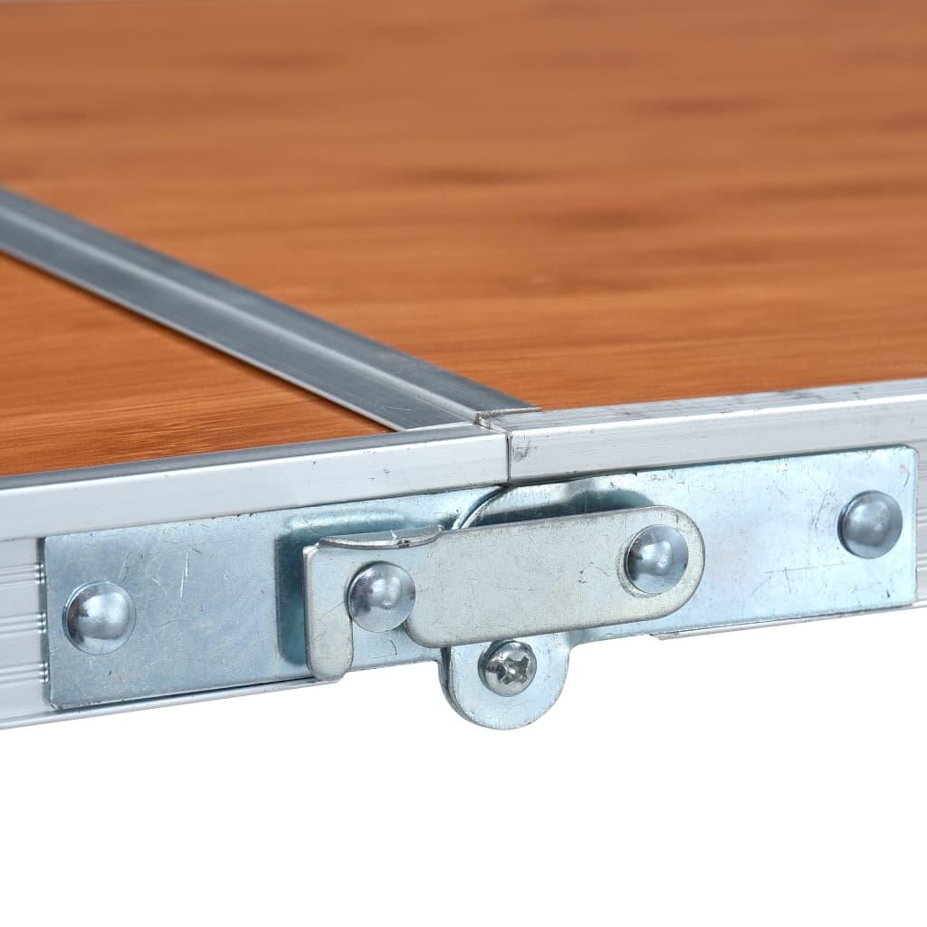 Mesa de camping plegable de aluminio 240x60 cm 6/7