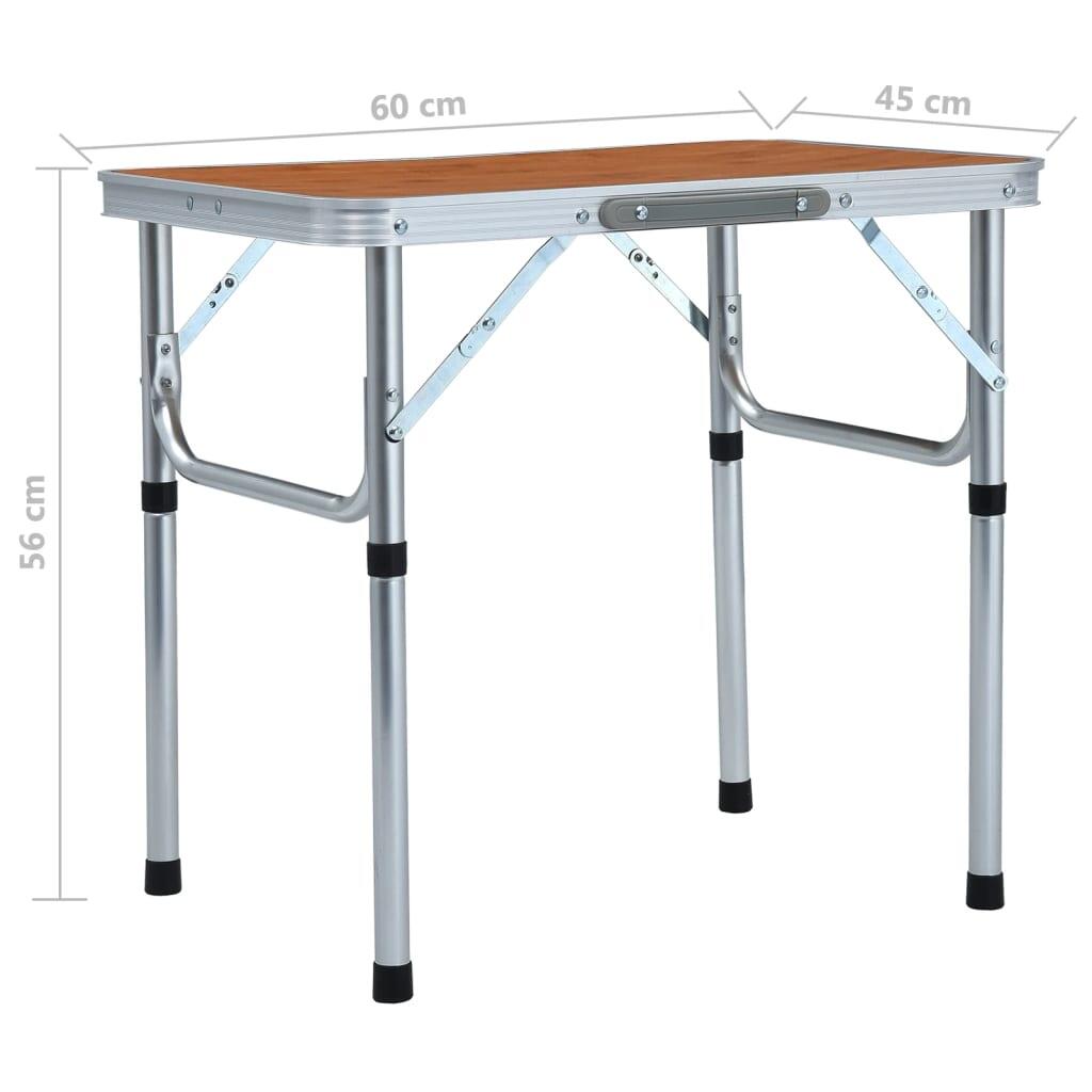 Mesa de campismo dobrável 60x45 cm alumínio 7/7