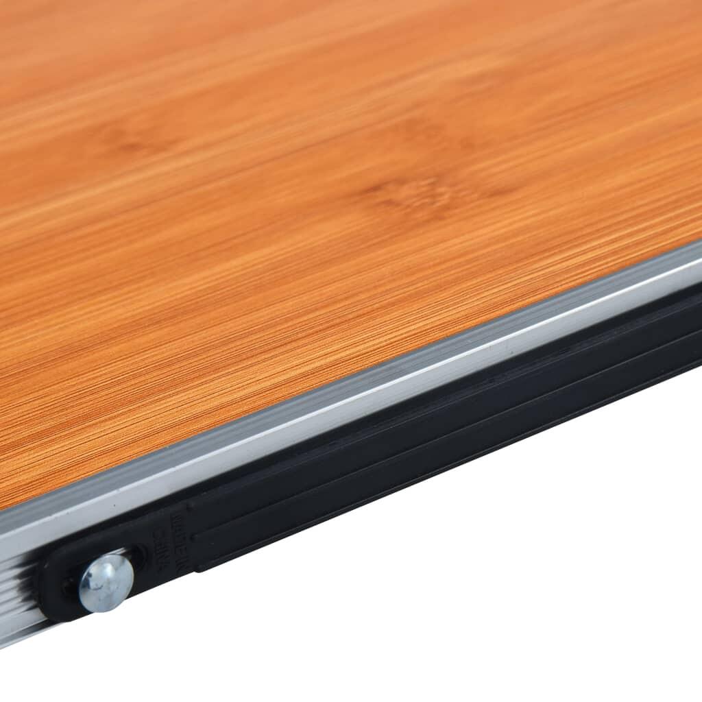 Mesa de camping plegable aluminio marrón 60x40 cm 6/7