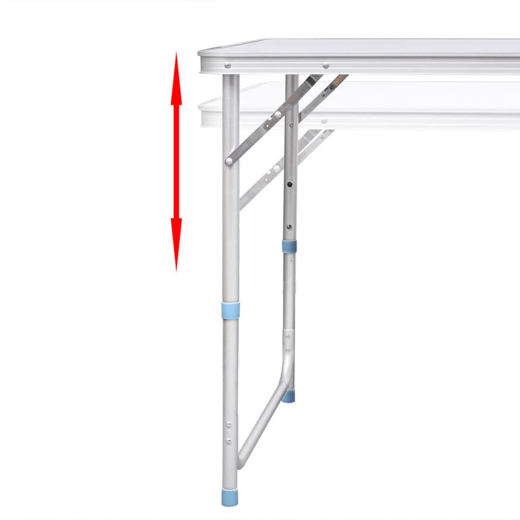 Mesa de camping plegable ajustable 120x60 cm 6/7