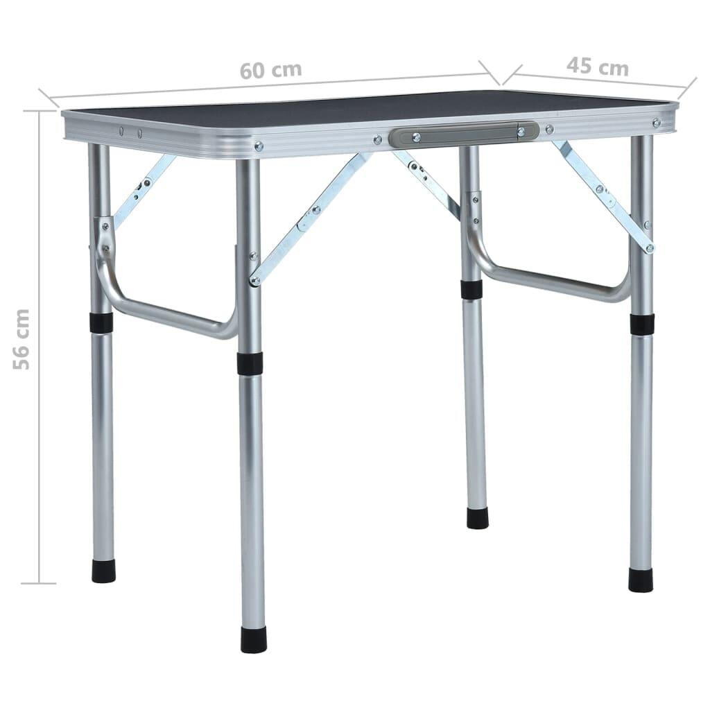 Mesa de camping plegable aluminio gris 60x45 cm 7/7