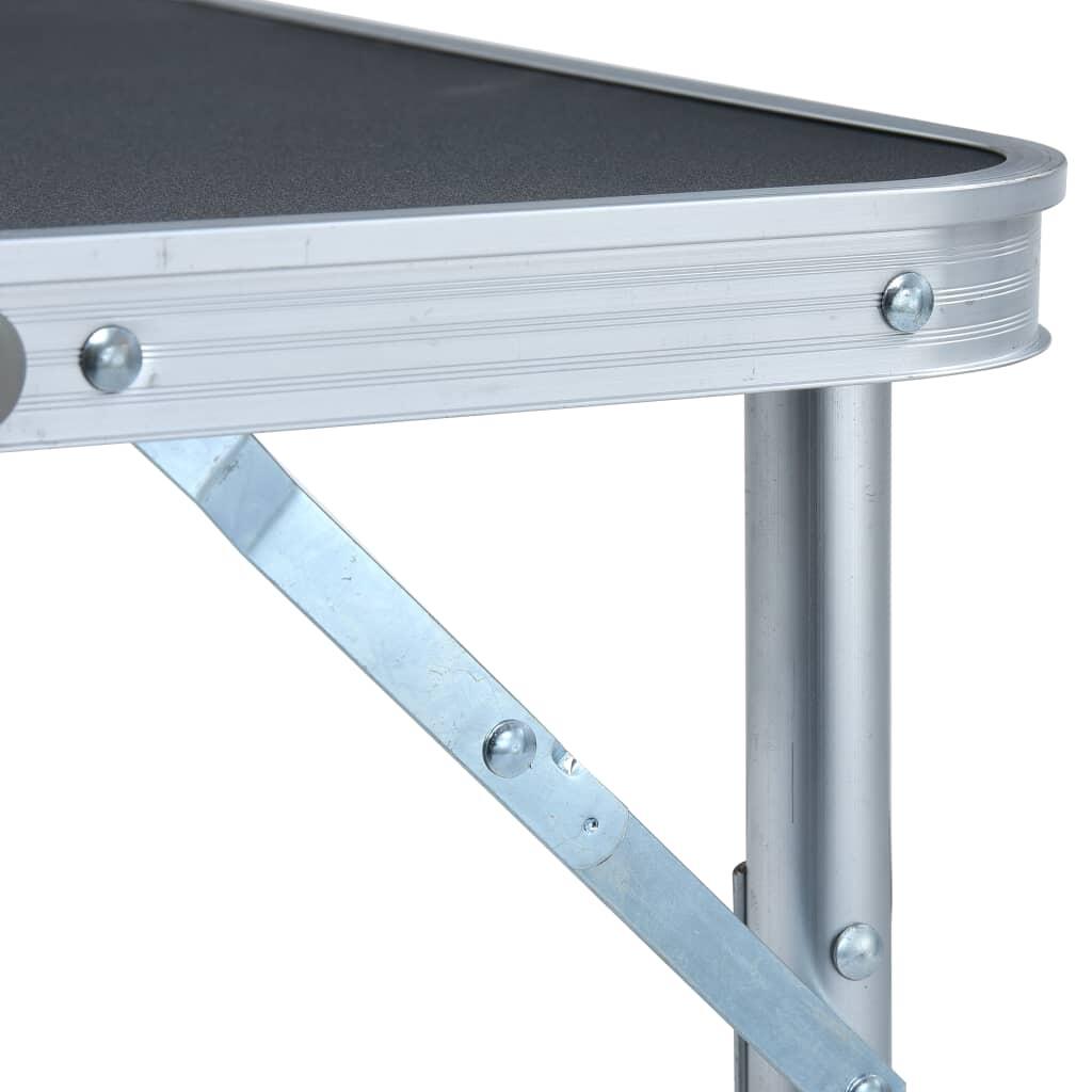 Mesa de camping plegable aluminio gris 60x45 cm 6/7