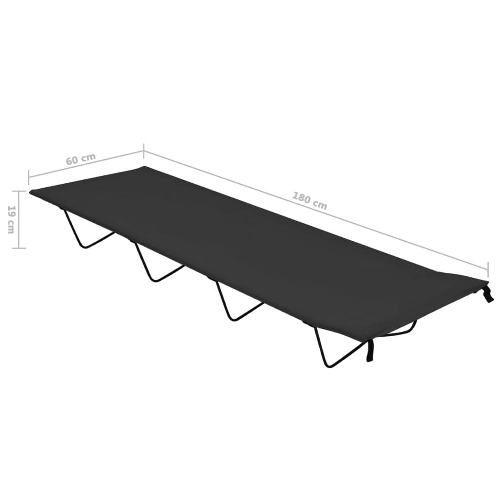 Camas de camping 2 uds tela Oxford y acero negro 180x60x19 cm 7/7