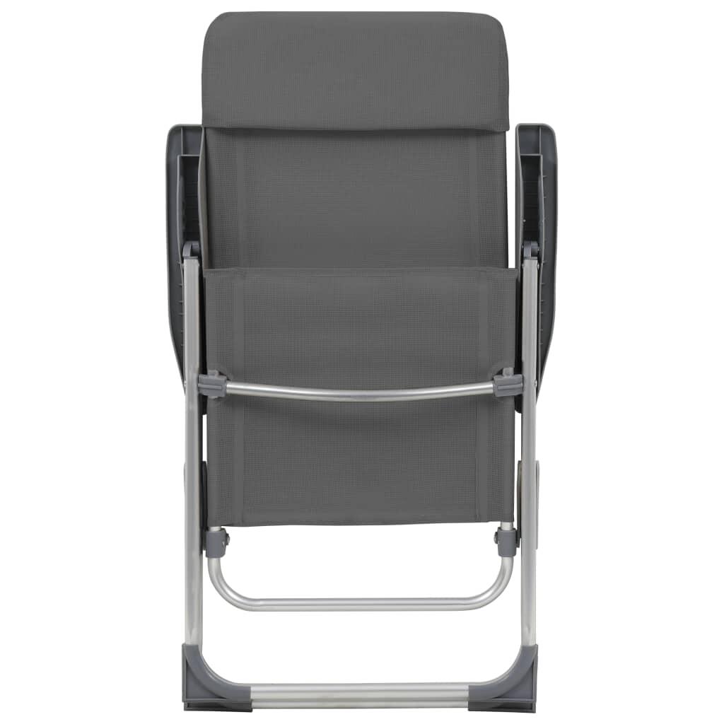 Sillas de camping plegables 4 unidades aluminio gris 7/7
