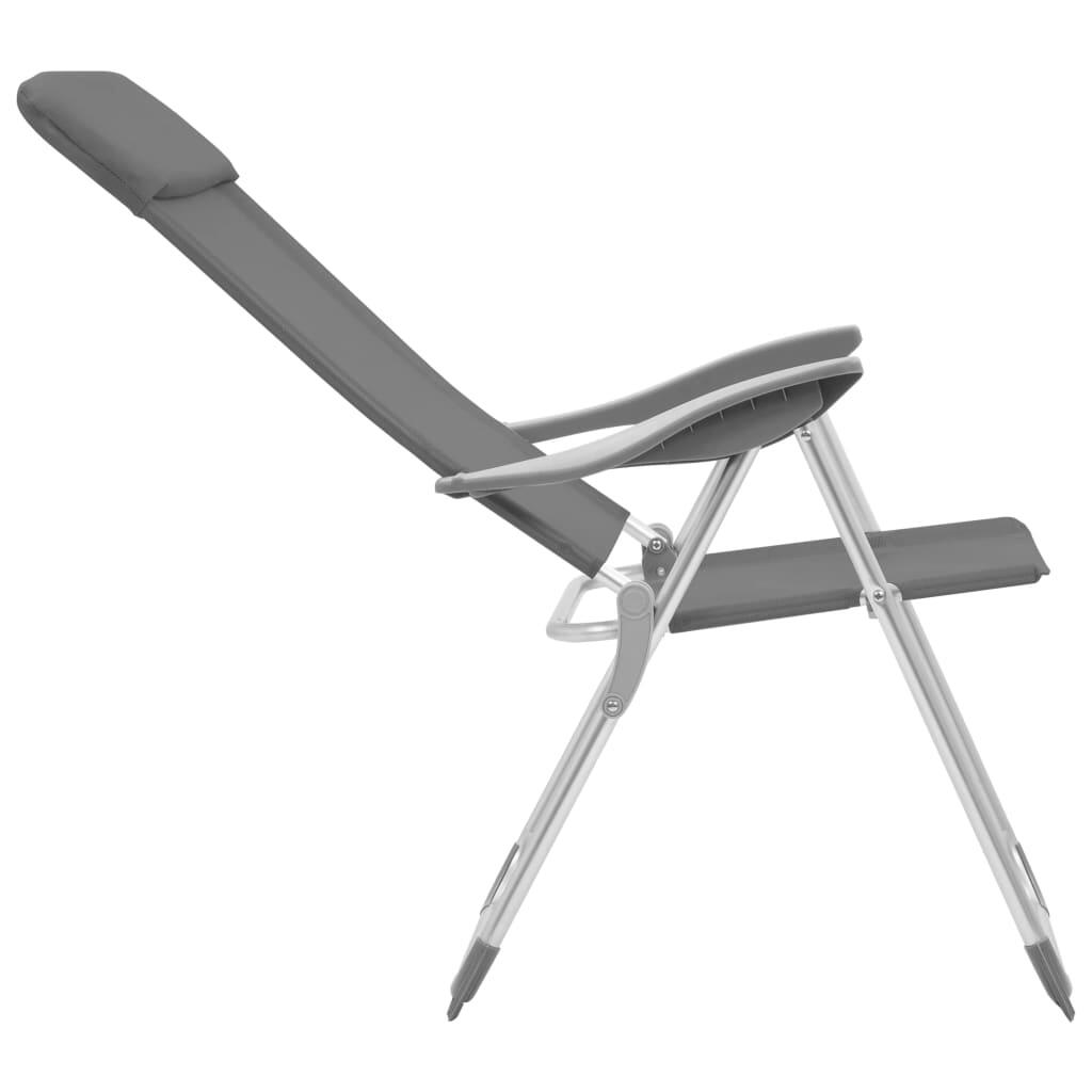 Sillas de camping plegables 4 unidades aluminio gris 6/7