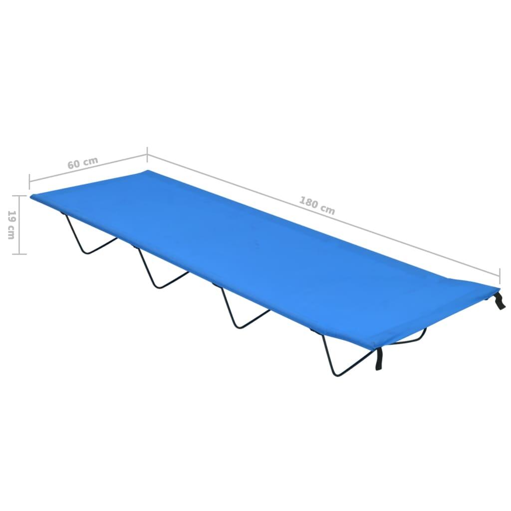 Cama de camping tela Oxford y acero azul 180x60x19 cm 6/6