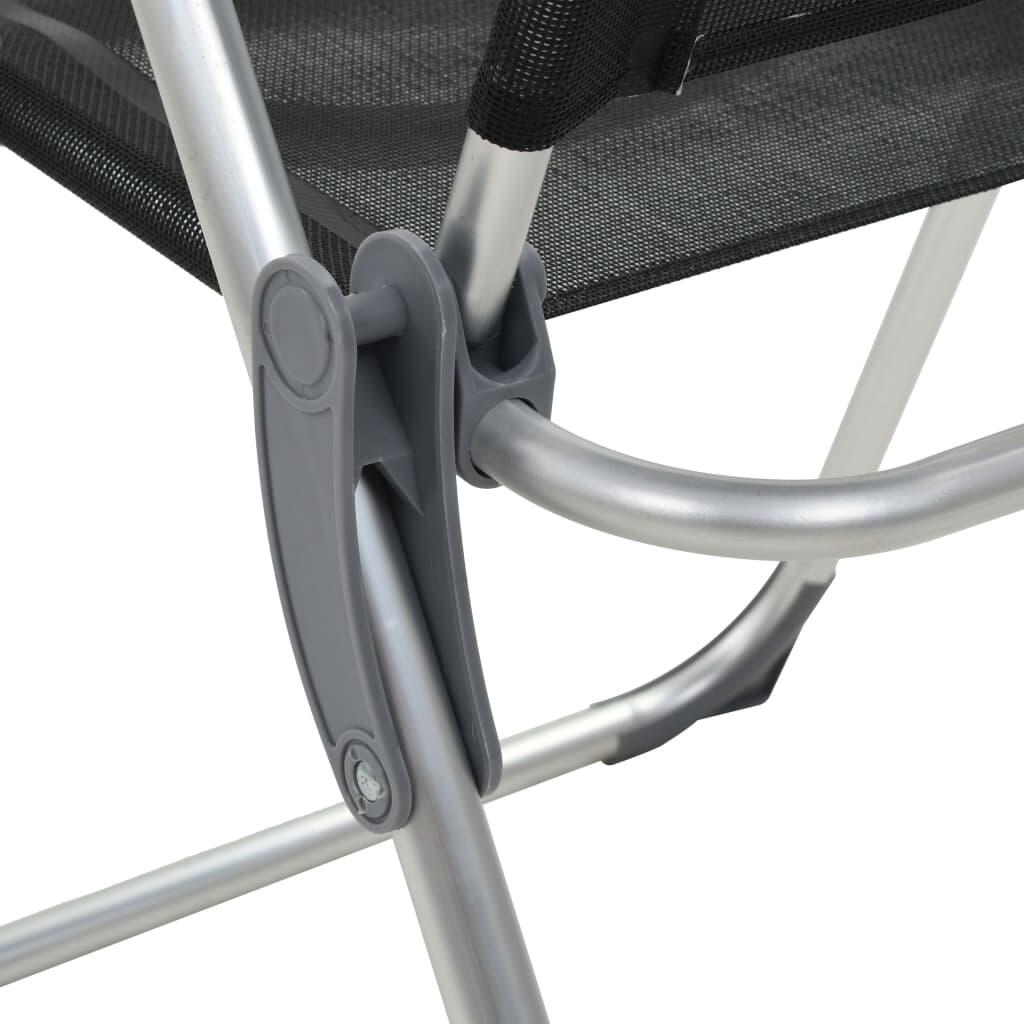 Sillas de camping plegables de aluminio 2 unidades negro 7/7