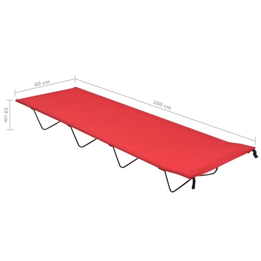 Cama de camping tela Oxford y acero roja 180x60x19 cm 6/6
