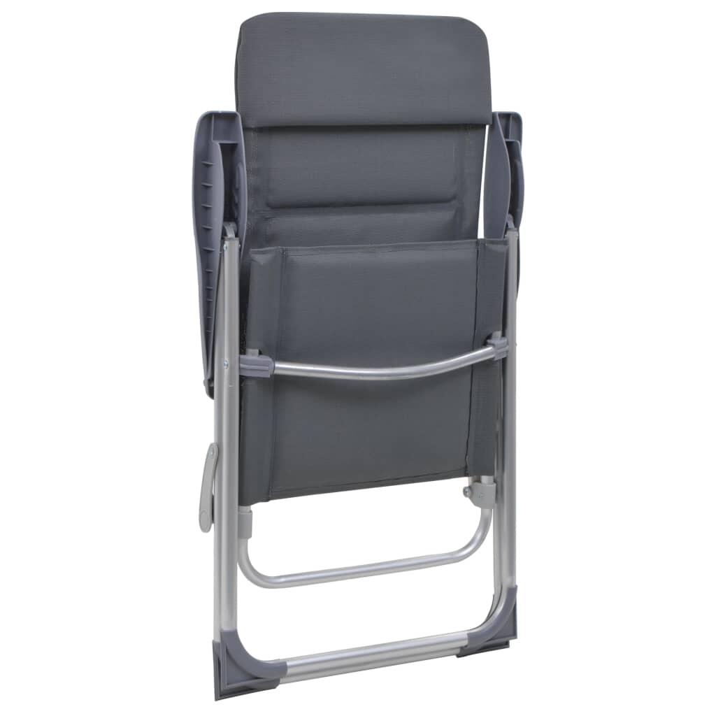 Sillas de camping de aluminio 2 unidades gris 58x69x111 cm 7/7