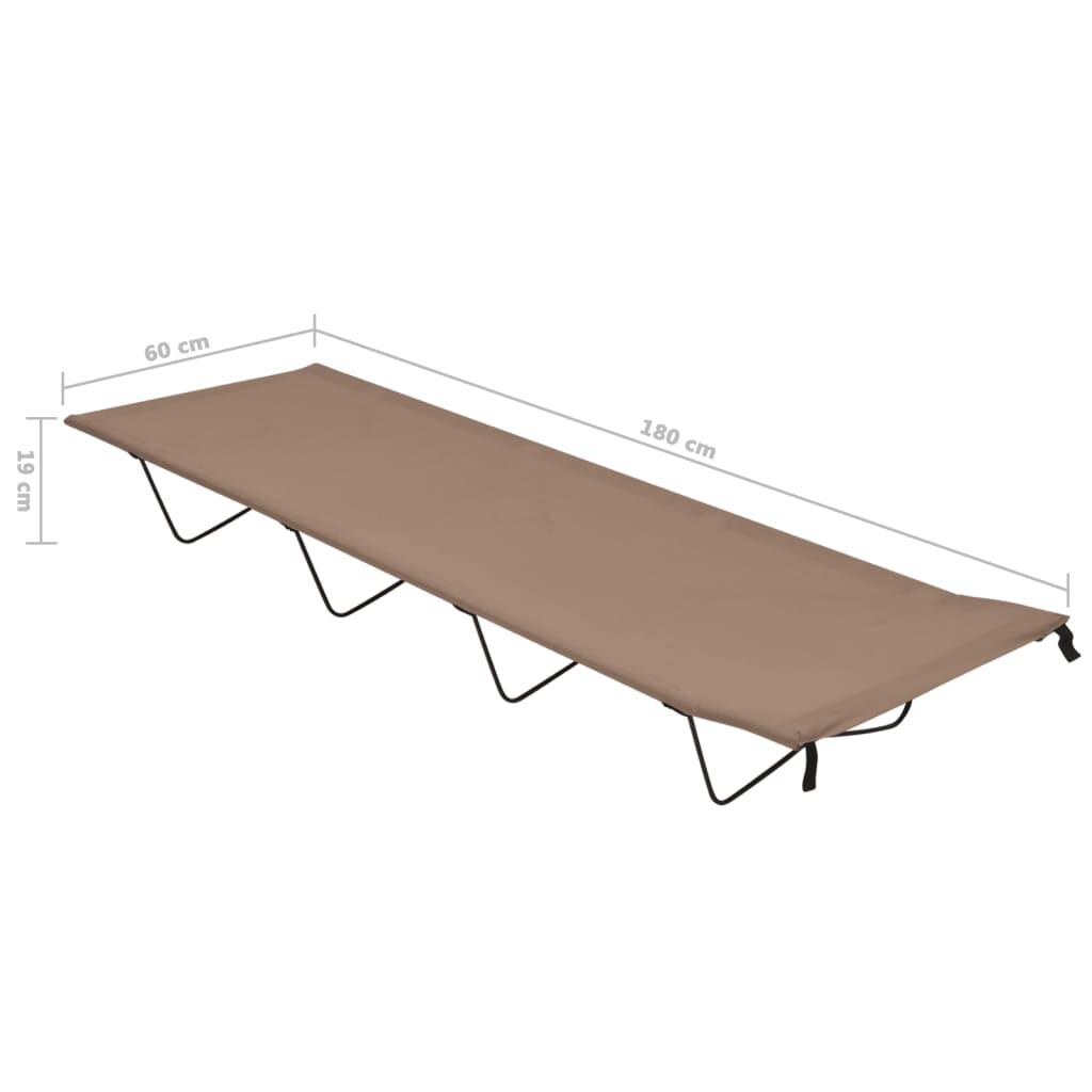 Camas de camping 2 uds tela Oxford y acero taupé 180x60x19 cm 7/7