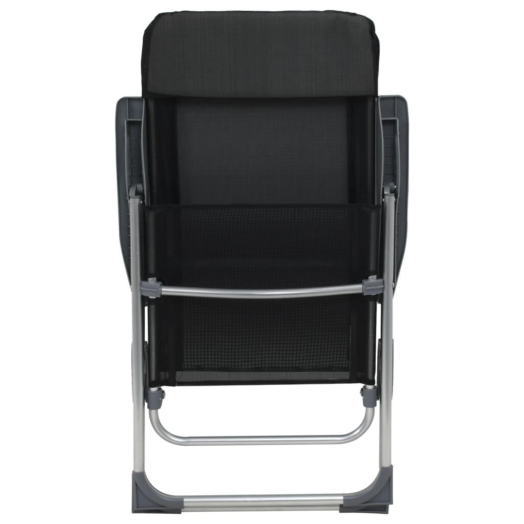 Sillas de camping plegables de aluminio 4 unidades negro 6/7