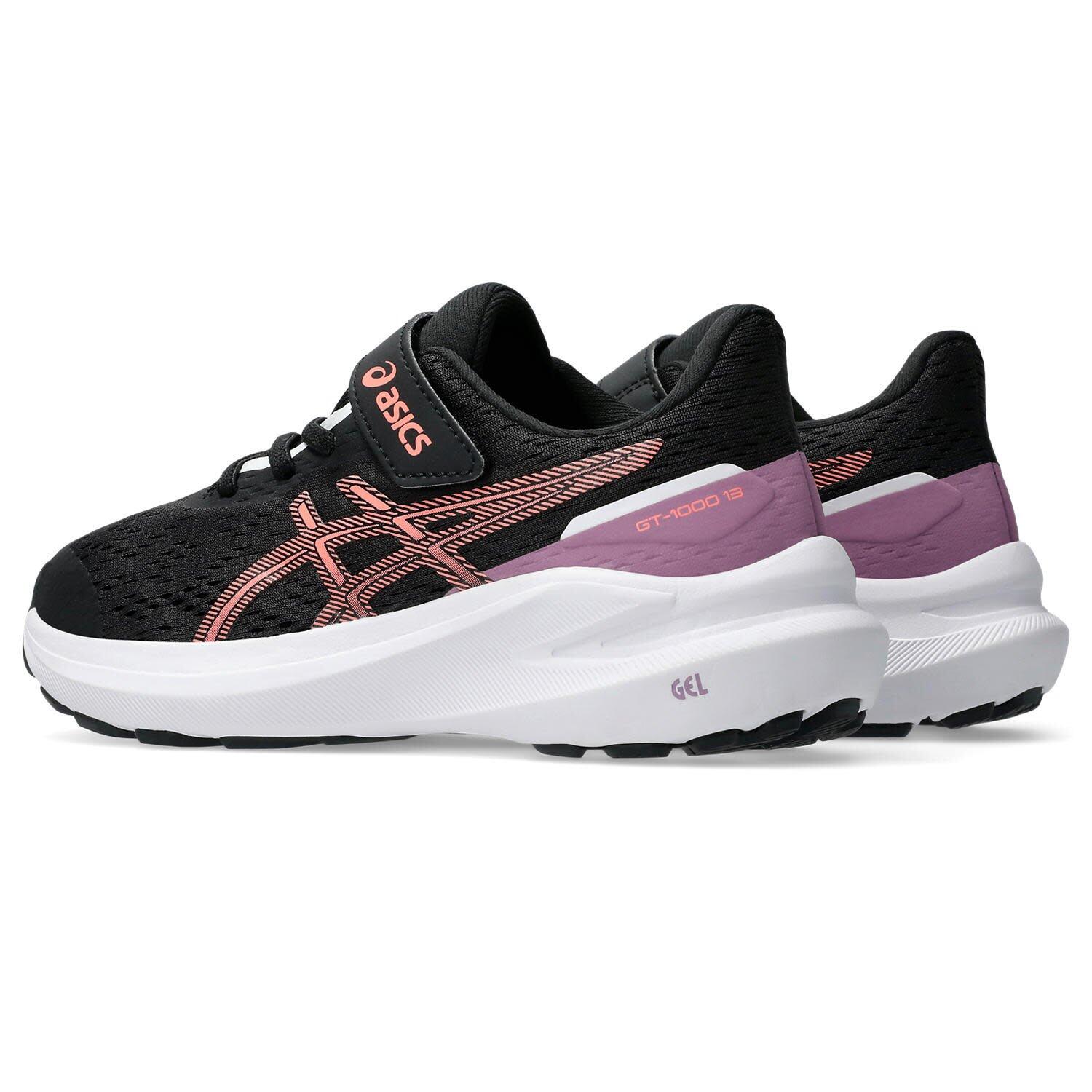 Calcado De Corrida Crianças - ASICS GT-1000 13 PS - Black/Sun Coral 4/7