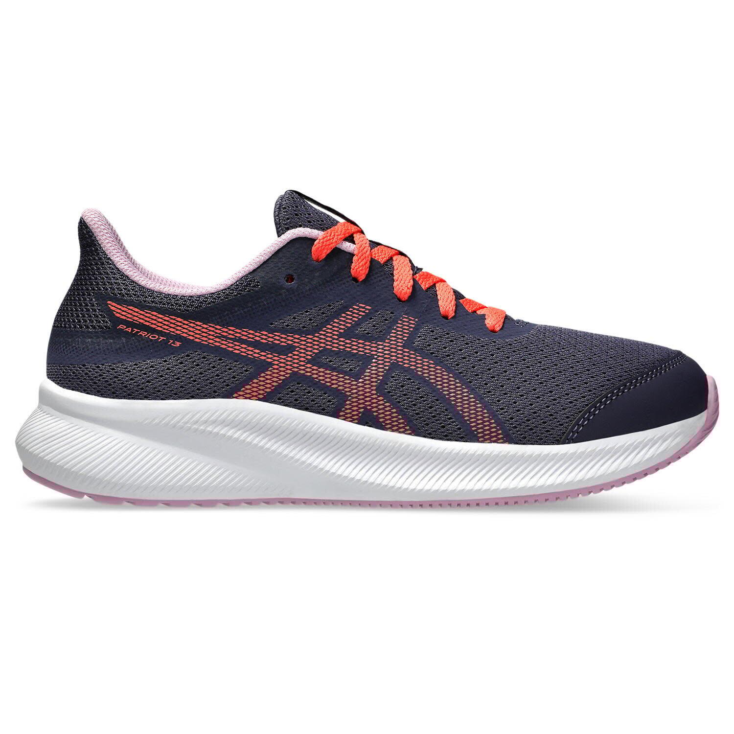 Asics - Chaussures De Running Enfants - Asics Patriot 13 Gs - Indigo Fog/papaya - Chaussures D'Athlétisme - Bleu|orange|rose - 40 - Decathlon