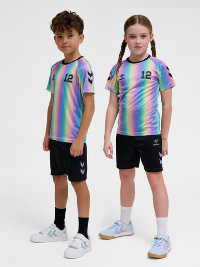 Completo sportivo T-shirt e Shorts da bambino Hummel Shimmer