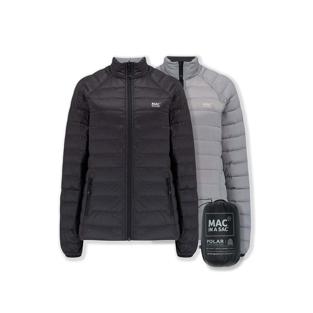 Mac In A Sac Adults Ladies Polar Reversible Down Jacket - Black/Grey - AU12
