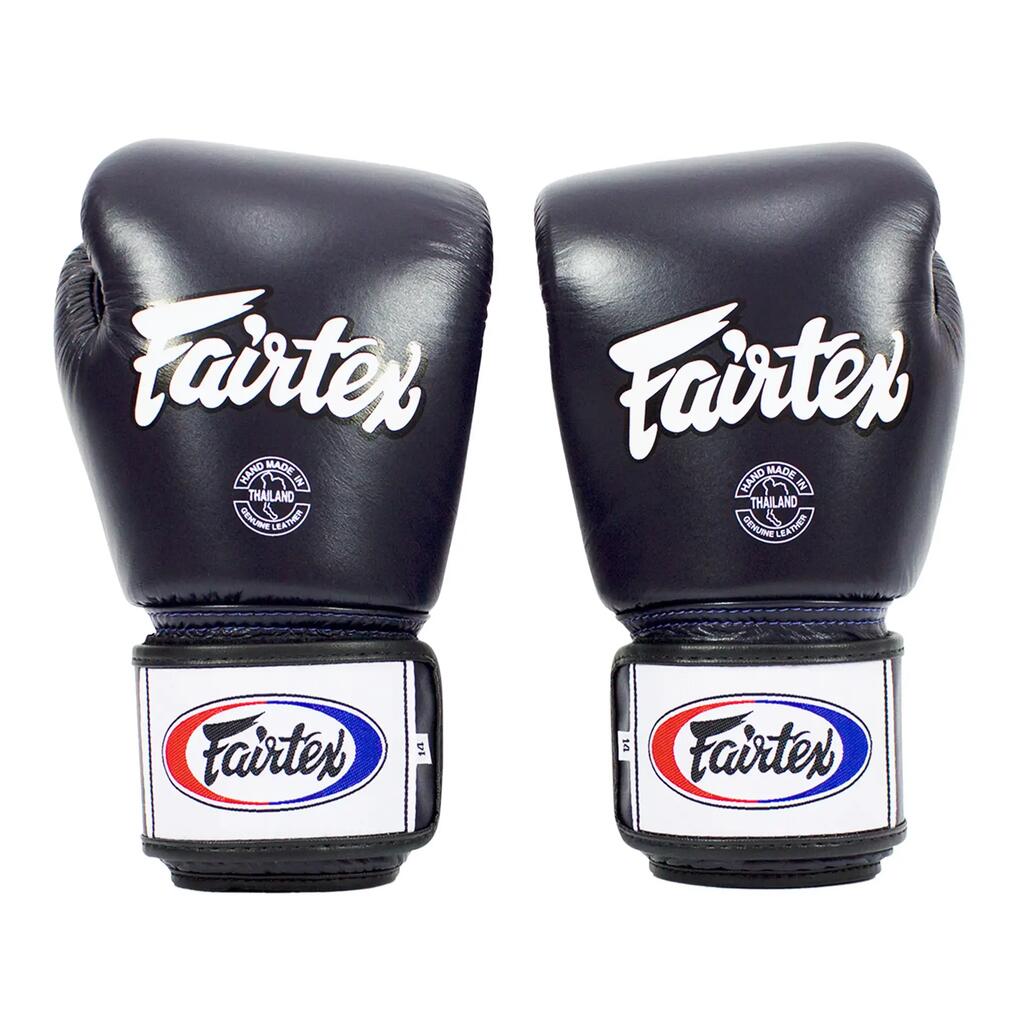Боксови ръкавици Fairtex от естествена кожа BGV1 дишащи сини 10oz