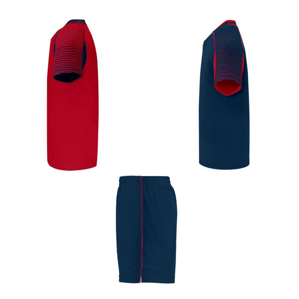 Unisex volwassen Juve Sports Sportset (Rood/Navy Blauw) 3/4